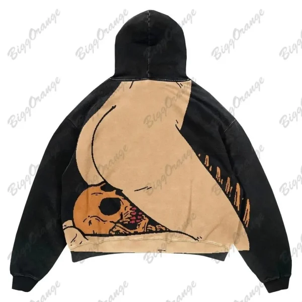 Unisex Acid Wash Knitted Material Hoodie for Winter Casual Rhinestone 1 1 Print Autumn Hooded Collar Direct - Image 6