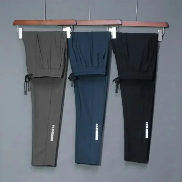 Cool-Style 4-Way Stretched Jogging Pants Quick-Drying Casual Sports with Straight Pattern Lightweight Mid-Waist Colored-Wash - Image 4