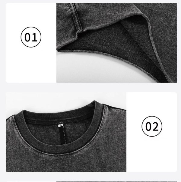 Black Cropped Boxy Sleeveless Tank Top Tee Shirts 100% Cotton Heavyweight Wash Cropp Vest Short Sleeves Loose Print for - Image 2