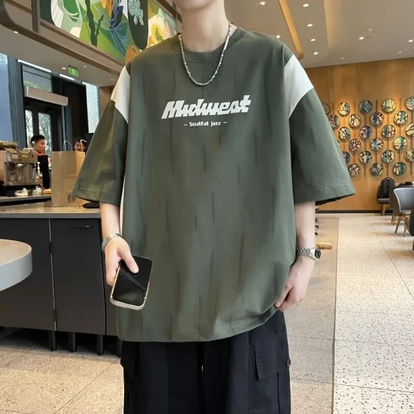 2025 Men's High Quality Breathable Casual T-Shirt Organic Cotton with Digital Printing Bulk T-Shirts - Image 2