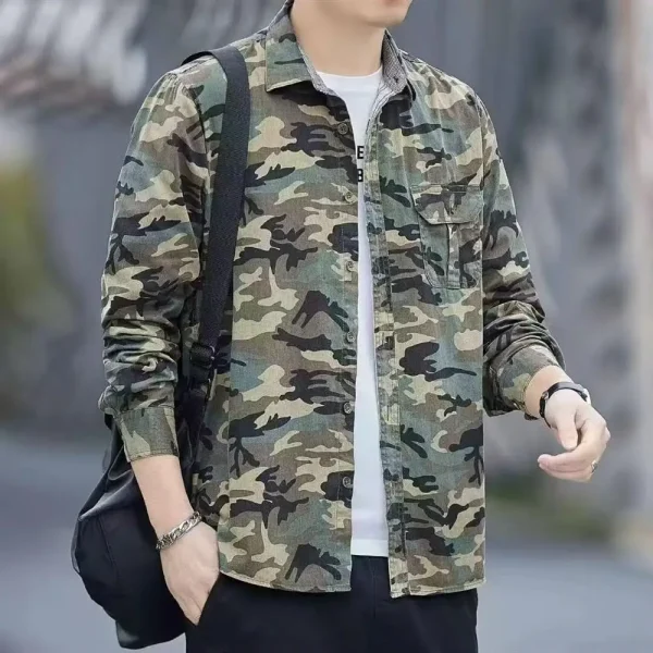 2025 Men's Camouflage Casual Shirts Printed Long Sleeve Shirts for Men - Image 2