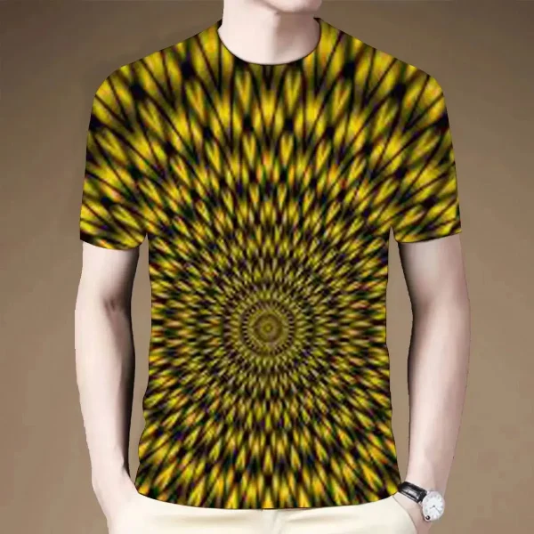 2025 Summer New Style Organic 100% Polyester Colorful Dizzy 3D Printed Short-Sleeved Casual Fashion T-Shirt Popular Trendy - Image 3