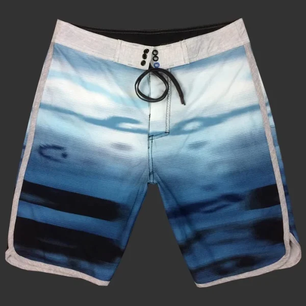 Men's Mid Waist Gym Shorts Casual Solid Pattern Anti-Wrinkle 100% Polyester Summer Vacation Sand Shorts with Digital Printing - Image 4