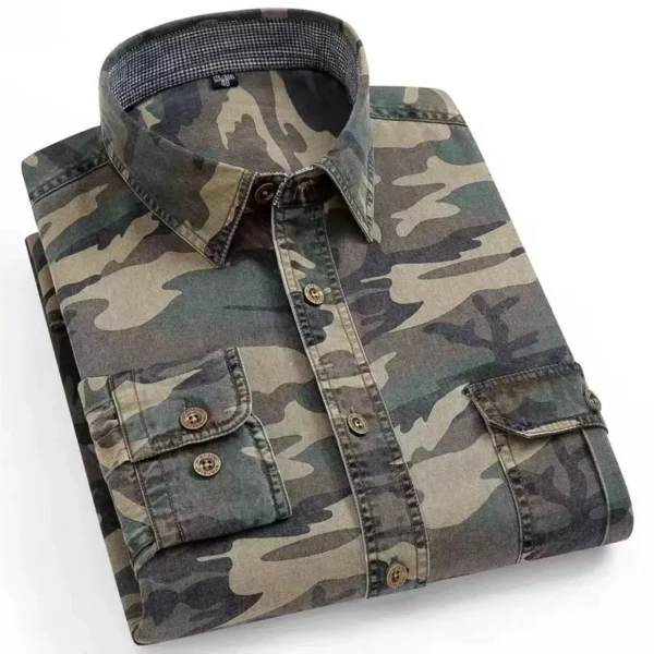 2025 Men's Camouflage Casual Shirts Printed Long Sleeve Shirts for Men - Image 6