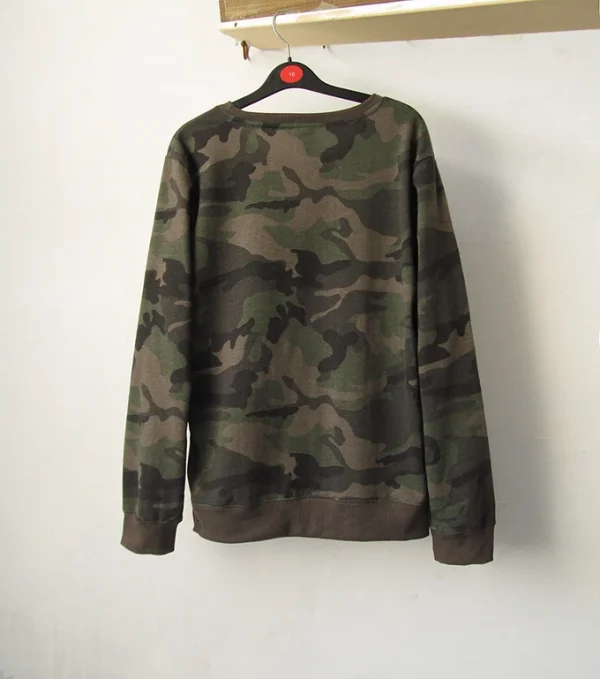 American European Men's T-Shirt Long Sleeve  Oversized  Camouflage Sweatwear for Men - Image 2