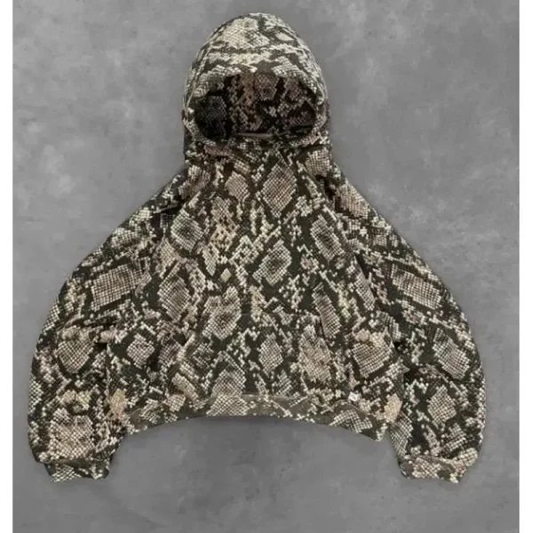 Zip Pullover Hoodie for Men Snake Camouflage Printed High Quality Boxy  Zip up Hooded Coat - Image 3