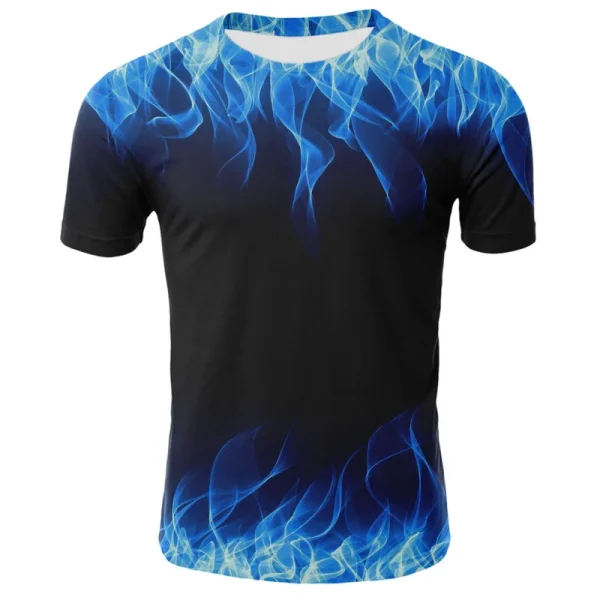 Men's Casual 180 Grams Fitness Elastic T-Shirt Short Sleeve 3D Digital Print Knitted Blank Design - Image 5