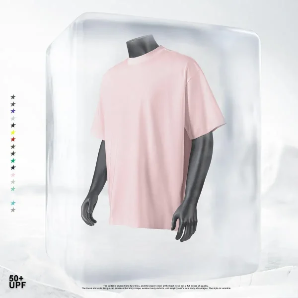 2025 Spring Summer Collection Unisex Mint Mambo Loose T-Shirt Youth Size Short Length Ice Cool Quick Dry T-Shirt for Men - Image 2