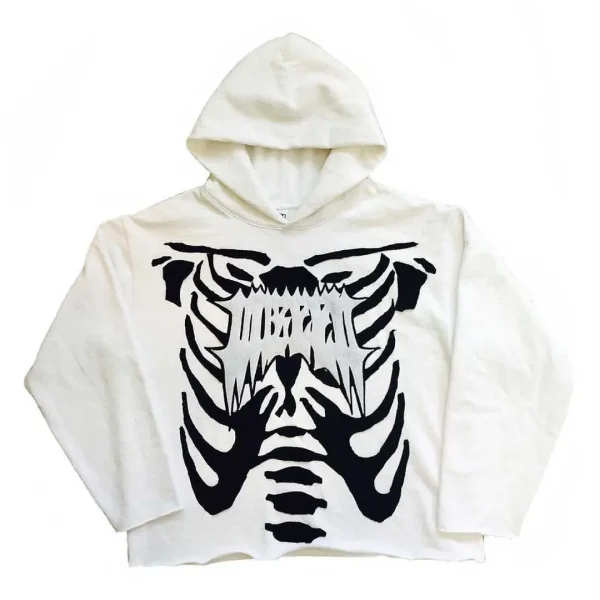 Unisex Acid Wash Hoodie 1:1 Print Casual Knitted Material Rhinestone Autumn Season Hooded Collar - Image 4