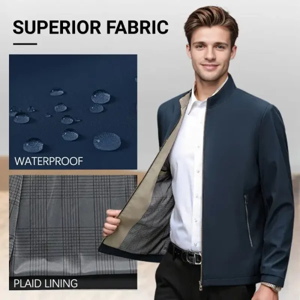 Autumn Winter Coat for Men Casual Stand-up Collar Jacket Zip up Closure Loose Fit Clothing Oversized Jacket for Men - Image 4