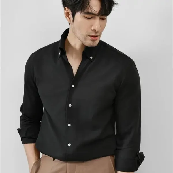 High Quality Men's Casual Shirts Oversized Anti-Wrinkle and Breathable Business Shirts - Image 4