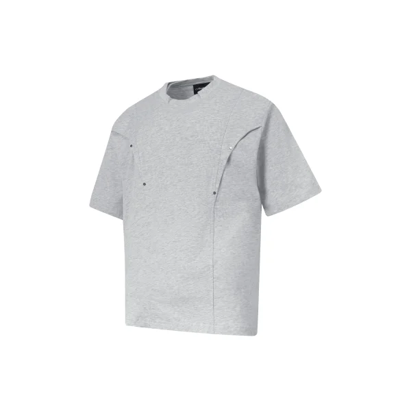 Heavyweight High Quality 100% Cotton T-Shirt Men Short Oversized  Men's Classic T-Shirt with Decoration Button - Image 5