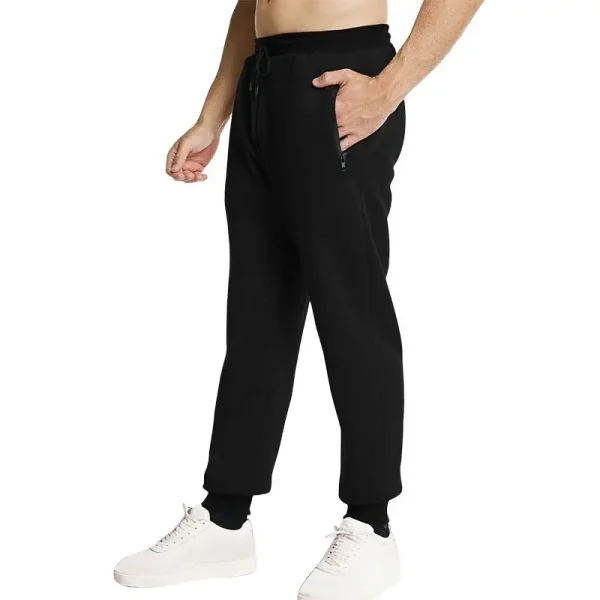 New Men's High Waist Flare Sweatpants Side Zipper Pockets  Track Joggers Pants Fashionable Winter Cargo Pattern Decoration - Image 4