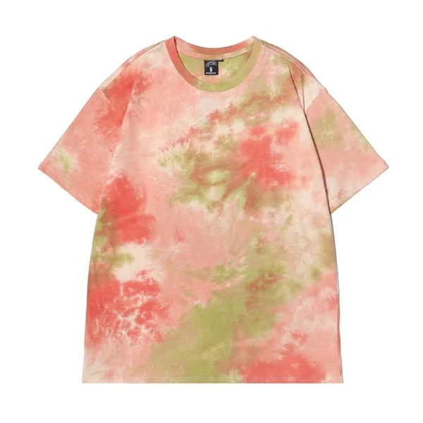 2025 Summer Men's Trendy T-Shirt Super Popular European American Tie-Dye Short Sleeve New Plus Size Mens T-Shirt Sets - Image 5