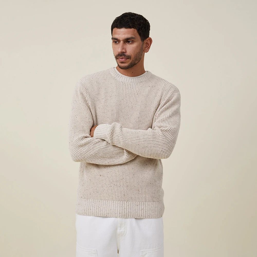 Autumn Winter 100% Cotton Men’s Sweater 2025 Casual Style Oversized Sports Sweater for Men