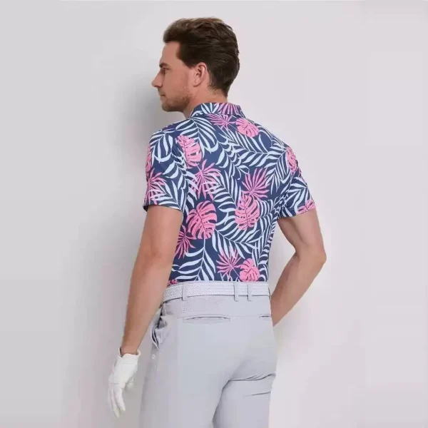 Men's Short Digital Print for Polo Shirt Comfortable Anti-Wrinkle Breathable Spandex Embroidered Knitted Fabric - Image 3