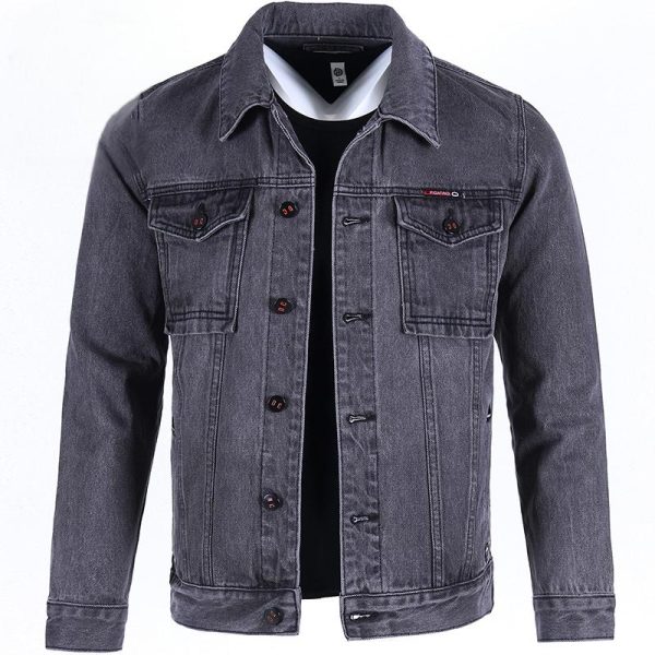 2025 American Europe Washed Vintage Jeans Jacket High Quality Denim Clothing  Streetwear Design Denim Jacket  for Men - Image 4
