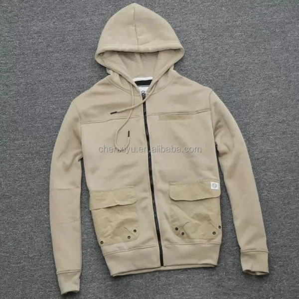 Luxury Men's Oversize Heavy Weight Hoodie Jacket Kapuzenpullover Baggy Coat Patched Pocket Hooded Collar for Winter - Image 4