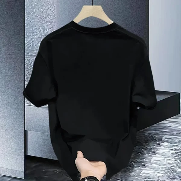 American Trendy Summer Ins Tops for Young Men Women Solid Heavyweight 220 Grams Half-Sleeved Short-Sleeved 100% Cotton - Image 4