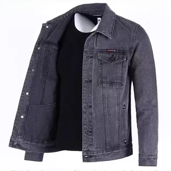 2025 Washed Vintage Jeans Jacket High Quality Denim Clothing American  Streetwear Design Fashion Jacket  for Men - Image 6