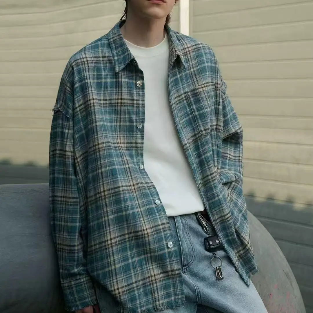 2025 Men’s 100% Cotton Plaid Flannel Shirts Casual Summer Shirts Anti-Shrink Anti-Pilling Yarn Dyed Service Available