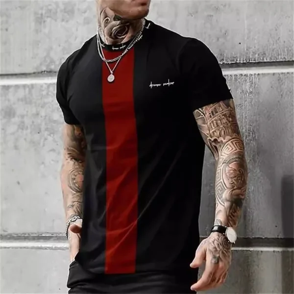 2025 Summer Men's Casual Street Fashion 3D Printed for Smiley Face Full Body 180 Grams Knitted Short Sleeve T-Shirt Loose Fit - Image 2