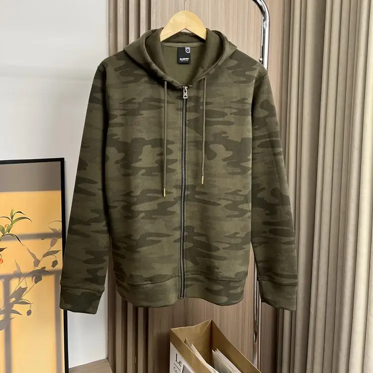 Luxury Men’s Oversize Heavy Weight Hoodie Jacket Camouflage Hooded Kapuzenpullover