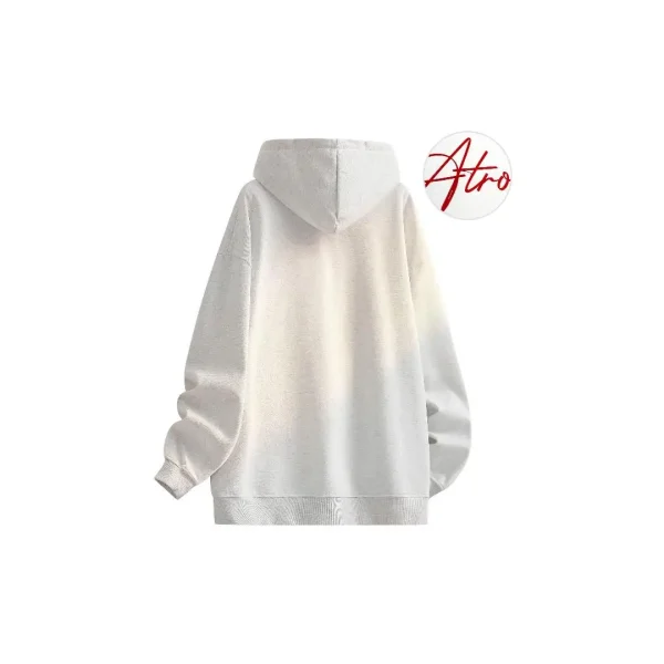 American Plaid Printed Cardigan Handwritten Letter Pattern Hooded Sweatshirt Jacket Zipper up Hoodie for Men - Image 2