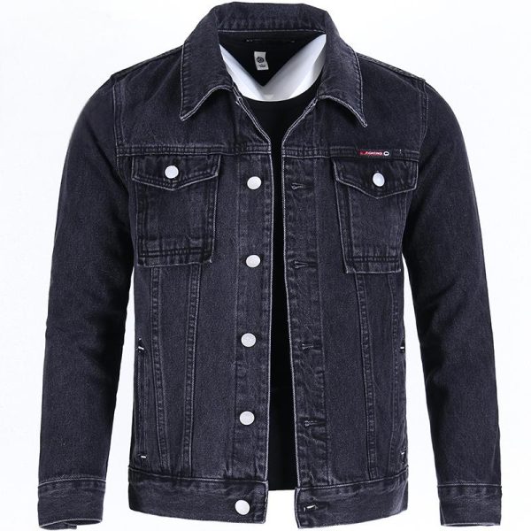 2025 American Europe Washed Vintage Jeans Jacket High Quality Denim Clothing  Streetwear Design Denim Jacket  for Men - Image 2