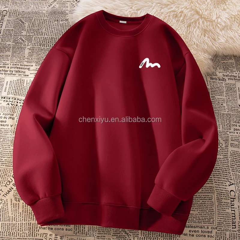 2025 330 GSM Printed Long Sleeve Sweatshirt Oversized Heavy Weight Plus Size Shirts Digital Printing for Autumn Season