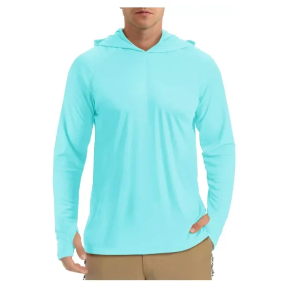 Men's Outdoor UV/UPF 50+ Sun Protection Hooded Sweatshirt Long Sleeve Fishing Oversized Shirt for Summer Season - Image 5