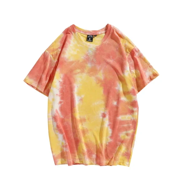 2025 Summer Men's Trendy T-Shirt Super Popular European American Tie-Dye Short Sleeve New Plus Size Mens T-Shirt Sets - Image 6