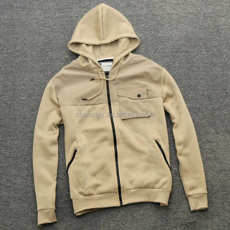 Luxury Men’s Oversize Heavy Weight Hoodie Jacket Kapuzenpullover Baggy Coat Patched Pocket Hooded Collar for Winter