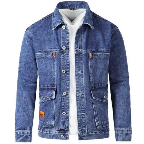 2025 Washed Vintage Jeans Jacket High Quality Denim Clothing American  Streetwear Design Fashion Jacket  for Men