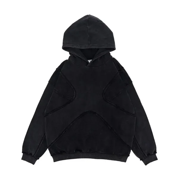 2025 Autumn Winter Collection Trendy Men's Clothing Hooded Long Jacket Solid Color Digital Men's Personality Reversal - Image 5