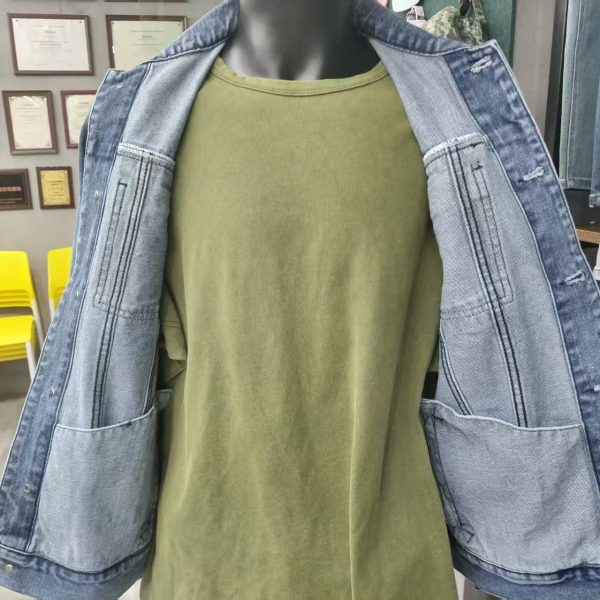 2025 American Europe Washed Vintage Jeans Jacket High Quality Denim Clothing  Streetwear Design Denim Jacket  for Men - Image 6