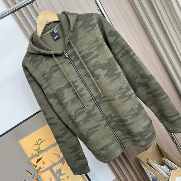 Luxury Men's Oversize Heavy Weight Hoodie Jacket Camouflage Hooded Kapuzenpullover - Image 5