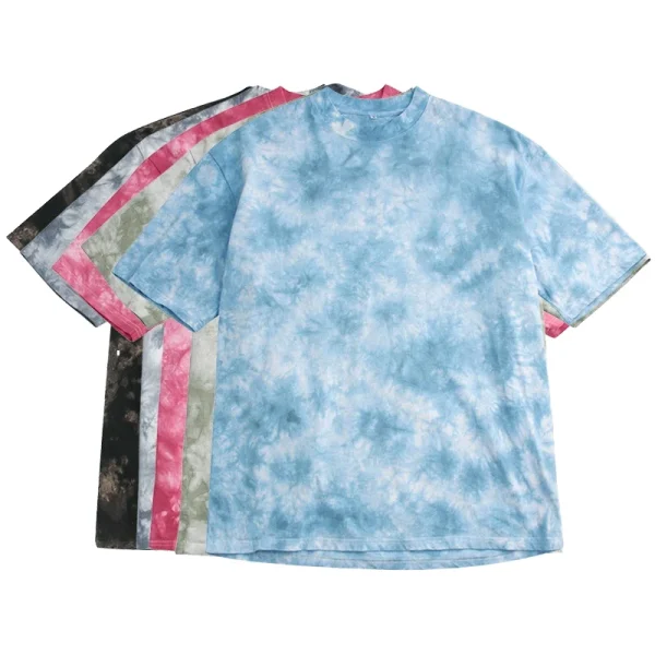 Hot Popular Tie Dye Shirts Crew Neck Short Sleeve 100% Cotton Summer  Casual Tshirts for Men