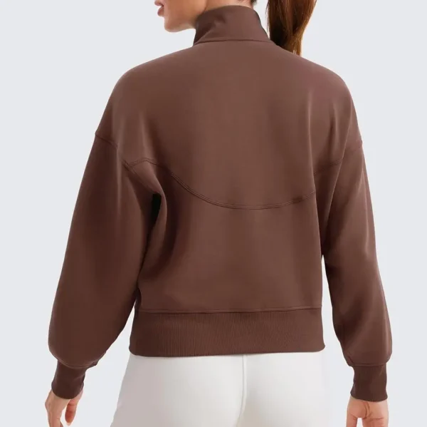 American European Size Sweatshirt Cotton  Heavyweight  Autumn Winter Tops Jacket Drop Shoulder Women's Sweatshirt - Image 4
