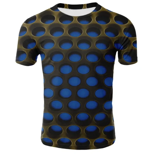 Men's Casual 180 Grams Fitness Elastic T-Shirt Short Sleeve 3D Digital Print Knitted Blank Design - Image 4