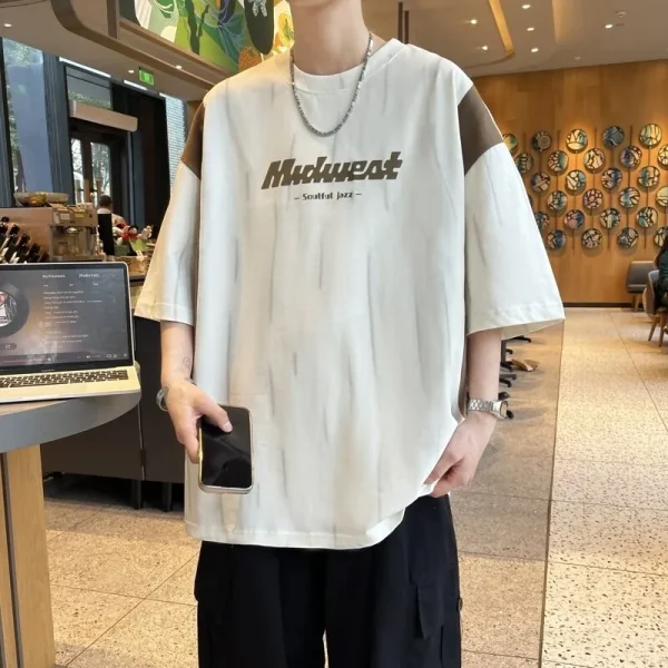 2025 Men's High Quality Breathable Casual T-Shirt Organic Cotton with Digital Printing Bulk T-Shirts - Image 3