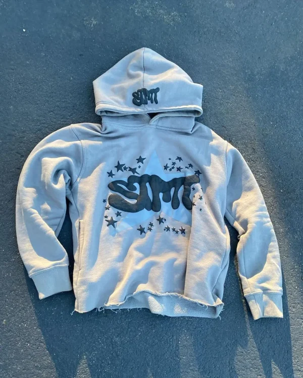 Unisex Acid Wash Hoodie 1:1 Print Casual Knitted Material Rhinestone Autumn Season Hooded Collar - Image 2