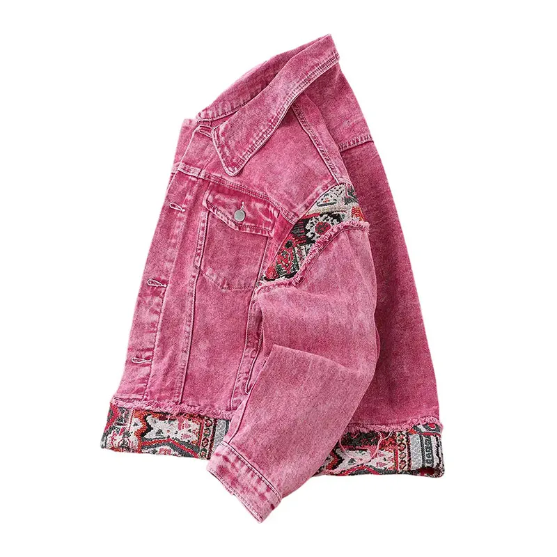 2025 Men’s Vintage Baseball Jacket Satin Lining Denim Streetwear Washed Fashion Design