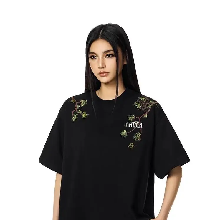 American Women’s 100% Cotton Casual Trendy T-Shirt Heavyweight Anti-Pilling Feature Knitted Tee Shirt for Girls and Femmes