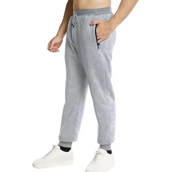 New Men's High Waist Flare Sweatpants Side Zipper Pockets  Track Joggers Pants Fashionable Winter Cargo Pattern Decoration - Image 3