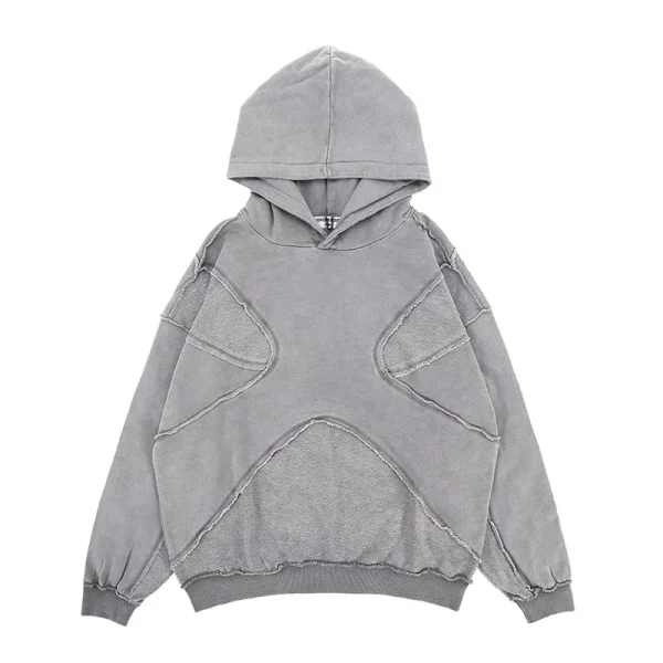 2025 Autumn Winter Collection Trendy Men's Clothing Hooded Long Jacket Solid Color Digital Men's Personality Reversal