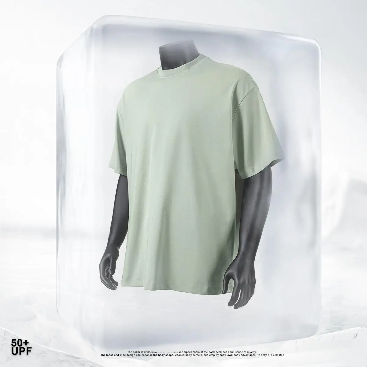 2025 Spring Summer Collection Unisex Mint Mambo Loose T-Shirt Youth Size Short Length Ice Cool Quick Dry T-Shirt for Men
