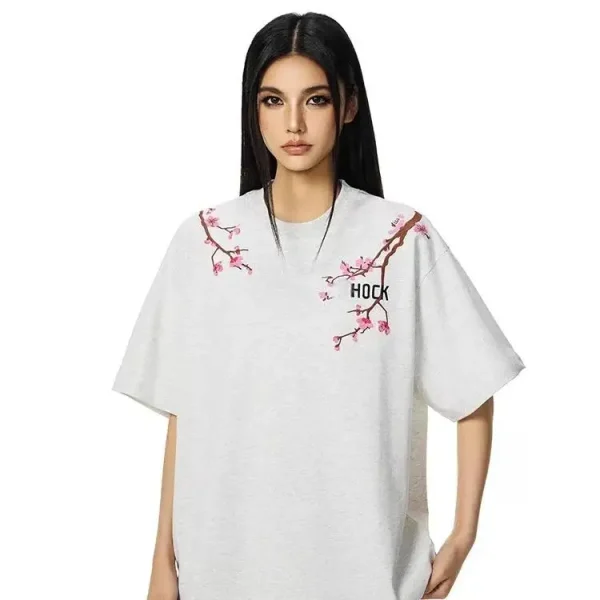 American Women's 100% Cotton Casual Trendy T-Shirt Heavyweight Anti-Pilling Feature Knitted Tee Shirt for Girls and Femmes - Image 4