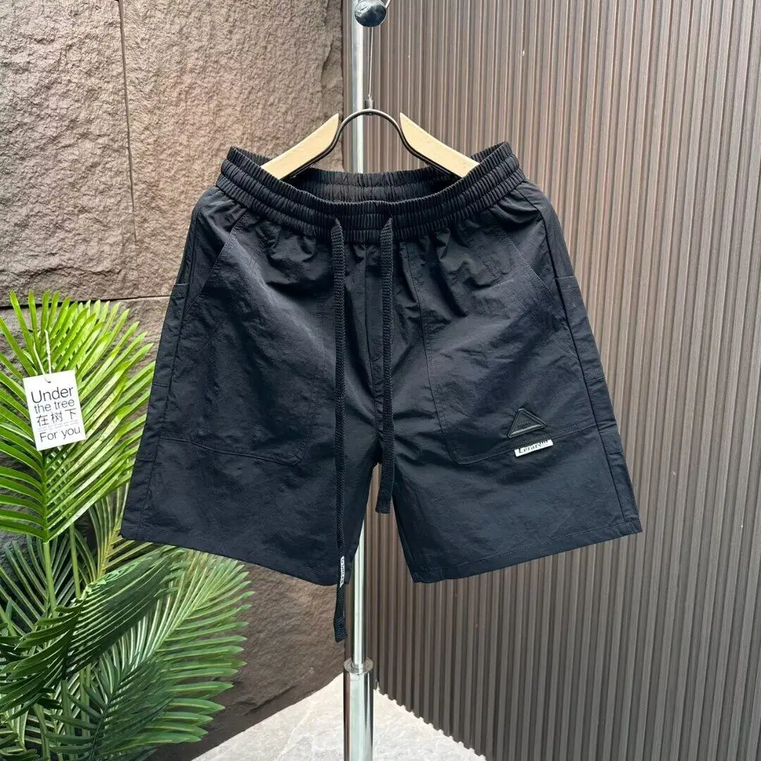 Men’s 2025 Summer Casual Hot Shorts Solid Color Woven Sports Shorts Mid Waist 100% Polyester Digital Printing