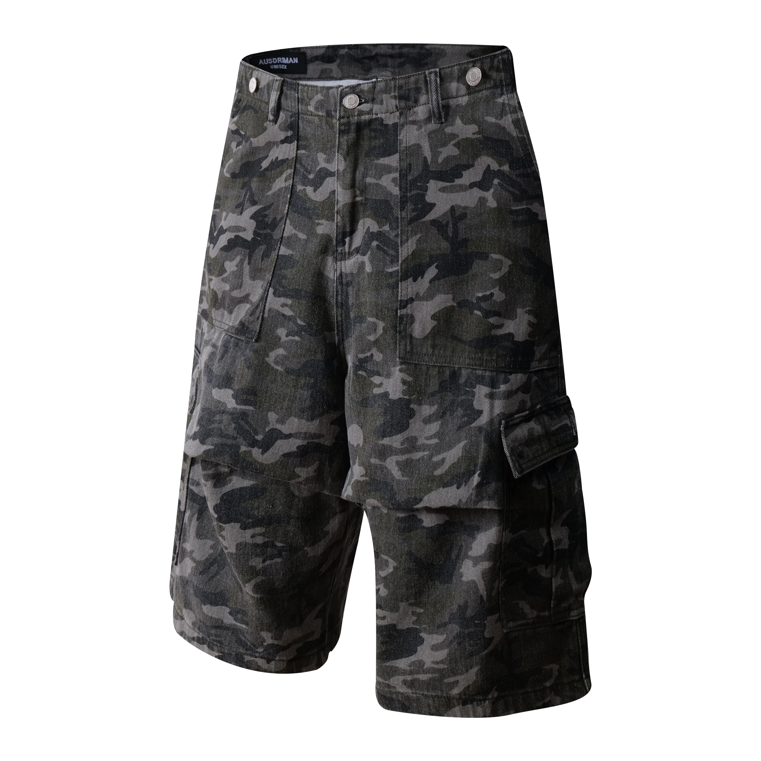 Multi-Functional 250gsm Camouflage Print Twill Shorts 100% Cotton Anti-Pill Anti-Static  Outdoor Hunting Shorts for Men